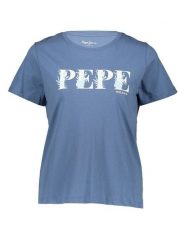 Pepe Jeans Koszulka w kolorze niebieskim rozmiar: M. Niebieskie bluzki damskie Pepe Jeans, m, bez wzorów, z bawełny, bez kołnierzyka, bez ramiączek. Za 78.99 zł.