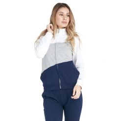 Bluza z zamek błyskawiczny na co dzień na siłownię. Szare bluzy damskie LEONE 1947 APPAREL, z bawełny, bez zapięcia, na fitness i siłownię. Za 218.92 zł.