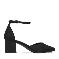 Czółenka JENNY. Czarne czółenka damskie Jenny, bez wzorów, bez obcasa. Za 129.99 zł.