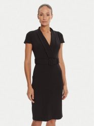 Rinascimento Sukienka koktajlowa CFC0125582003 Czarny Slim Fit. Czarne sukienki damskie Rinascimento, bez wzorów, z syntetyku, wizytowe, bez ramiączek. Za 339.99 zł.