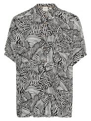 Camel Active Bluzka w kolorze czarno-białym rozmiar: XXL. Białe bluzki damskie Camel Active, xxl, bez wzorów, z bawełny, bez kołnierzyka, bez ramiączek. Za 221.67 zł.