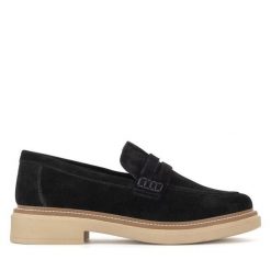 Lordsy Lasocki. Czarne półbuty damskie Lasocki, bez wzorów, bez obcasa, bez zapięcia. Za 183.99 zł.
