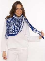 Zwillingsherz Chusta trójkątna "Luxus Design" w kolorze niebieskim - 200 x 130 cm rozmiar: onesize. Niebieskie chusty damskie Zwillingsherz, bez wzorów, z bawełny. Za 126.99 zł.