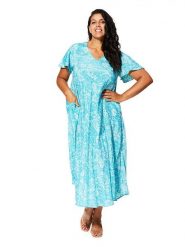 Aller Simplement Sukienka w kolorze turkusowo-białym rozmiar: 54-58. Białe sukienki damskie Aller Simplement, bez wzorów, bez ramiączek. Za 56.99 zł.