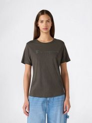 Champion Koszulka w kolorze khaki rozmiar: XXL. Brązowe bluzki damskie Champion, xxl, bez wzorów, z bawełny, bez kołnierzyka, bez ramiączek. Za 90.95 zł.