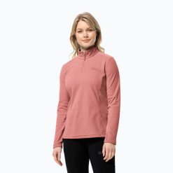 Bluza trekkingowa damska Jack Wolfskin Taunus Hz. Czerwone bluzy damskie Jack Wolfskin, bez wzorów, bez kaptura. Za 199.99 zł.
