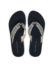 Tommy Hilfiger Japonki Th Corporate Sandal FW0FW09610 Granatowy. Niebieskie klapki damskie Tommy Hilfiger, bez wzorów, z materiału, bez obcasa, bez zapięcia. Za 169.99 zł.