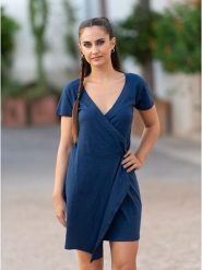 Isla Bonita by SIGRIS Sukienka w kolorze granatowym rozmiar: XL. Niebieskie sukienki damskie Isla Bonita by SIGRIS, bez wzorów, z bawełny, bez ramiączek. Za 83.42 zł.