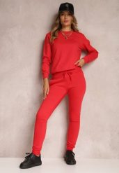 Czerwone Spodnie Linasos. Czerwone spodnie dresowe damskie Renee, l, bez wzorów, z dresówki. Za 39.99 zł.