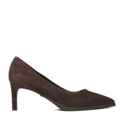 Szpilki GINO ROSSI. Brązowe szpilki damskie Gino Rossi, bez wzorów, bez obcasa, na szpilce, bez zapięcia. Za 349.99 zł.