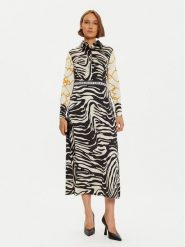 LOLA CASADEMUNT Sukienka koszulowa LF2416007 Czarny Regular Fit. Czarne sukienki damskie LOLA CASADEMUNT, bez wzorów, z syntetyku, bez ramiączek. Za 379.99 zł.