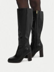MEXX Kozaki EO-MI001804563W-01 Czarny. Czarne kozaki damskie Mexx, bez obcasa, na słupku, bez zapięcia. Za 429.99 zł.