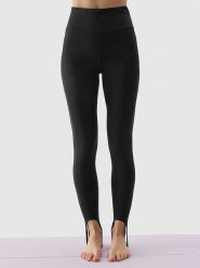 4F Legginsy sportowe w kolorze czarnym rozmiar: L. Czarne legginsy damskie 4F, l, bez wzorów, z materiału. Za 122.96 zł.