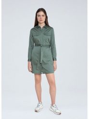 Pepe Jeans Sukienka "Carlotty" w kolorze szarozielonym rozmiar: L. Zielone sukienki damskie Pepe Jeans, bez wzorów, z bawełny, bez ramiączek. Za 193.70 zł.
