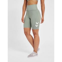 Damskie wysokie szorty Hummel MT Grace. Zielone spodenki sportowe damskie Hummel, xs, bez wzorów, z podwyższonym stanem, do piłki nożnej. Za 213.70 zł.