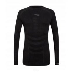 Koszulka kompresyjna Diadora Turtle Neck Stratozero. Czarne koszulki damskie Diadora, bez wzorów, bez kołnierzyka, bez ramiączek. Za 235.00 zł.