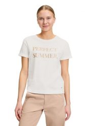 BETTY & CO Koszulka w kolorze białym rozmiar: M. Białe bluzki damskie Betty & Co, m, bez wzorów, z bawełny, bez kołnierzyka, bez ramiączek. Za 61.17 zł.