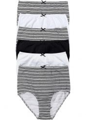 Figi z wysoką talią z miękkiej bawełny (6 par). Niebieskie figi bonprix, bez wzorów, z bawełny. Za 82.99 zł.
