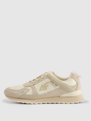 4F Sneakersy 4CITY z elementami zamszowymi damskie - beżowe 41. Brązowe obuwie sportowe damskie 4F, z materiału, bez zapięcia, trekkingowe. Za 299.99 zł.