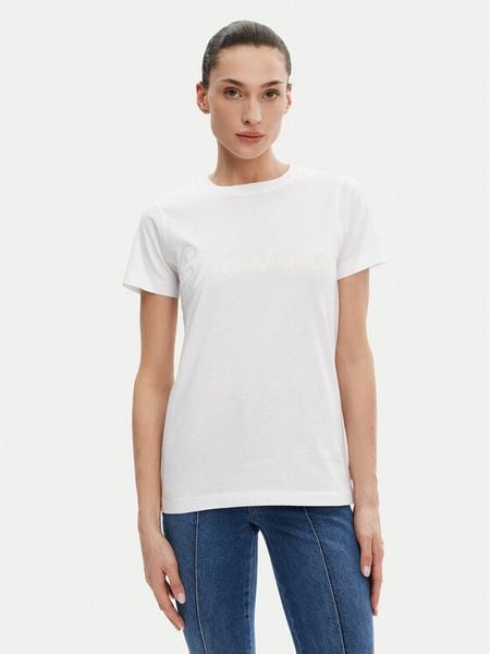 Silvian Heach T-Shirt GPP25110TS Biały Regular Fit. Białe t-shirty damskie Silvian Heach, xl, bez wzorów, z bawełny, bez kołnierzyka. Za 89.99 zł.