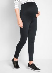 Legginsy ciążowe ocieplane. Czarne legginsy damskie bonprix, bez wzorów. Za 79.99 zł.