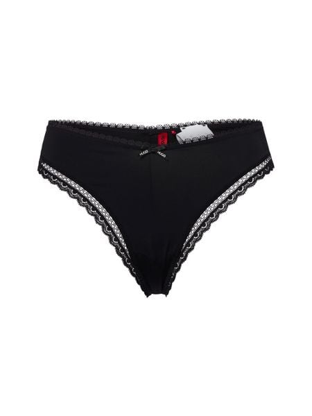 HUGO Stringi - Stringi Unique Kobiety czarny, M. Czarne stringi Hugo, bez wzorów, z materiału. Za 139.95 zł.
