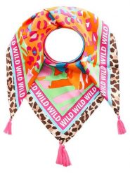Zwillingsherz Chusta "Wild Tropical Leo" ze wzorem - 130 x 130 cm rozmiar: onesize. Chusty damskie Zwillingsherz, z aplikacjami, z materiału. Za 105.63 zł.
