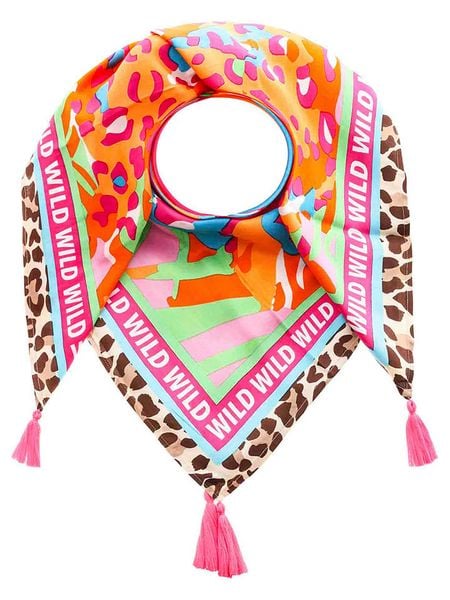 Zwillingsherz Chusta "Wild Tropical Leo" ze wzorem - 130 x 130 cm rozmiar: onesize. Chusty damskie Zwillingsherz, z aplikacjami, z materiału. Za 131.12 zł.