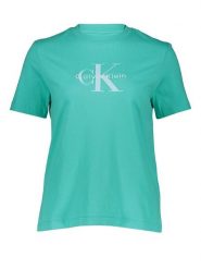 Calvin Klein Koszulka w kolorze turkusowym rozmiar: M. Niebieskie bluzki damskie Calvin Klein, m, bez wzorów, z bawełny, bez kołnierzyka, bez ramiączek. Za 106.95 zł.