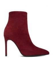 Eva Minge Botki EO-ELAINA-E123-02B Bordowy. Czerwone botki damskie Eva Minge, ze skóry, bez obcasa, na szpilce, bez zapięcia. Za 429.99 zł.