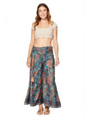 Aller Simplement Spodnie w kolorze granatowo-turkusowo-czerwonym rozmiar: 34-40. Niebieskie spodnie materiałowe damskie Aller Simplement, bez wzorów, z materiału. Za 56.99 zł.