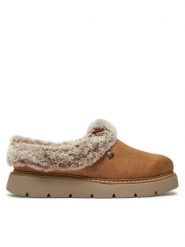 Skechers Kapcie 114762/CSNT Brązowy. Brązowe kapcie damskie Skechers, ze skóry. Za 199.99 zł.