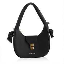 Zaokrąglona torebka damska REESE czarny. Czarne torebki klasyczne damskie ze skóry ekologicznej, na ramię, bez dodatków. Za 119.99 zł.