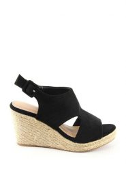 Sixth Sens Sandały w kolorze czarnym na koturnie rozmiar: 36. Czarne sandały damskie Sixth Sens, bez wzorów, z otwartym noskiem, bez obcasa, na koturnie, bez zapięcia. Za 104.99 zł.