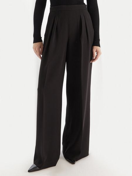 TWINSET Spodnie palazzo 252TT2401 Czarny Wide Leg. Czarne spodnie materiałowe damskie Twinset, bez wzorów, z materiału. Za 587.99 zł.