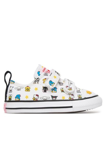 Converse Trampki Chuck Taylor All Star 2V A17703C Biały. Białe trampki dziewczęce Converse, bez wzorów, z materiału, bez zapięcia. Za 204.99 zł.