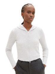 Tom Tailor Bluza w kolorze szarym rozmiar: XL. Szare bluzy damskie Tom Tailor, xl, bez wzorów, prążkowane, bez kaptura. Za 39.49 zł.
