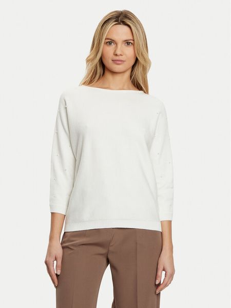 Tatuum Sweter Perlo T2424.090B Biały Regular Fit. Białe swetry klasyczne damskie TATUUM, xl, z syntetyku, bez kołnierzyka. Za 269.99 zł.