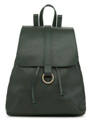 ORE10 Skórzany plecak "Bosar" w kolorze ciemnozielonym - 33 x 36 x 11 cm rozmiar: onesize. Zielone plecaki ORE10, bez wzorów, z materiału. Za 404.99 zł.