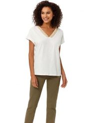 Heine Koszulka w kolorze białym rozmiar: 40. Białe koszulki damskie Heine, z aplikacjami, z bawełny, bez kołnierzyka, bez ramiączek. Za 43.68 zł.