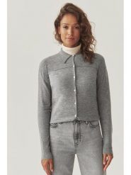 TATUUM Wełniany kardigan "Elara" w kolorze jasnoszarym rozmiar: M. Szare kardigany damskie TATUUM, m, bez wzorów, z wełny. Za 227.31 zł.