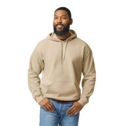 Bluza Z Kapturem Dla Dorosłych Unisex Softstyle Fleece Midweight. Brązowe bluzy damskie GILDAN, l, bez wzorów, z bawełny, z kapturem. Za 121.99 zł.