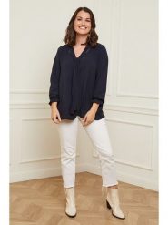 Curvy Lady Bluzka w kolorze granatowym rozmiar: 40/42. Niebieskie bluzki damskie Curvy Lady, bez wzorów, klasyczne, bez kołnierzyka, bez ramiączek. Za 100.99 zł.