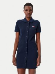 Tommy Jeans Sukienka codzienna Badge DW0DW20302 Granatowy Regular Fit. Niebieskie sukienki damskie Tommy Jeans, bez wzorów, z bawełny, bez ramiączek. Za 279.99 zł.