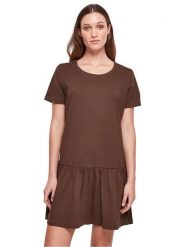 Urban Classics Sukienka w kolorze brązowym rozmiar: M. Brązowe sukienki damskie Urban Classics, bez wzorów, z bawełny, bez ramiączek. Za 39.58 zł.