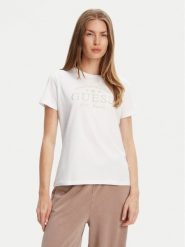 Guess T-Shirt V5YI13J 1314 Biały Regular Fit. Białe t-shirty damskie Guess, s, z aplikacjami, z bawełny, bez kołnierzyka. Za 119.99 zł.