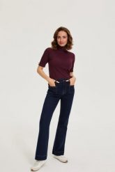 Jeansy bootcut granatowe. Jeansy damskie MOODO. Za 149.99 zł.