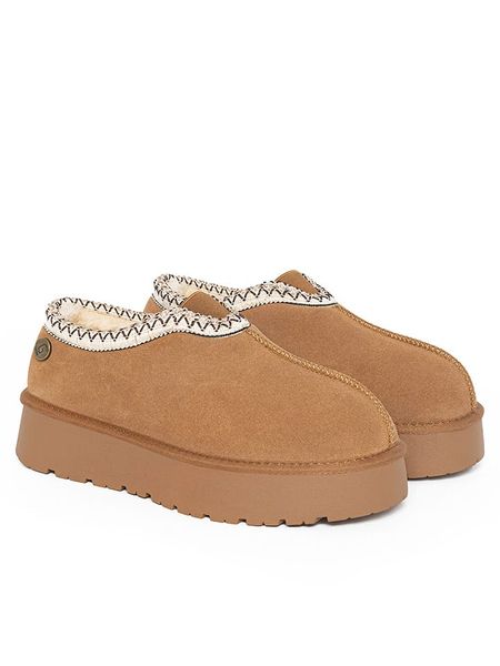 Gooce Skórzane botki zimowe "Wael" w kolorze jasnobrązowym rozmiar: 36. Brązowe botki damskie Gooce, na zimę, z wełny, bez obcasa, na platformie, bez zapięcia. Za 173.99 zł.