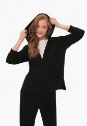 Bluza z kapturem B-FLORENCE. Czarne bluzy damskie Volcano, m, bez wzorów, z elastanu, z kapturem. Za 179.99 zł.