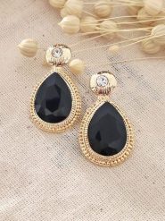 Atelier MIU Pozłacane kolczyki-wkrętki z cyrkoniami i agatem rozmiar: onesize. Żółte kolczyki damskie atelier MIU, z agatem, pozłacane. Za 41.69 zł.